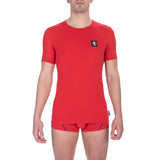 Vibrante Red Cotton Cotton Crew Teck Tee Twin Pack