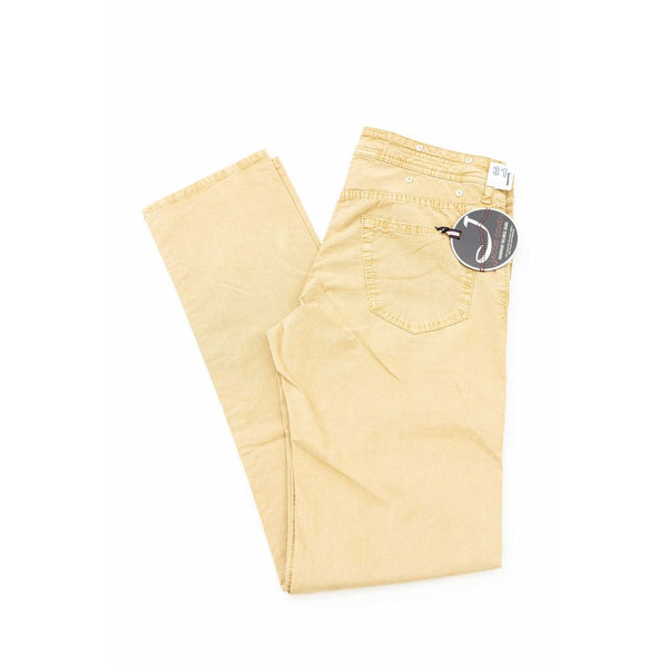 Eleganti jeans di miscela di cotone beige