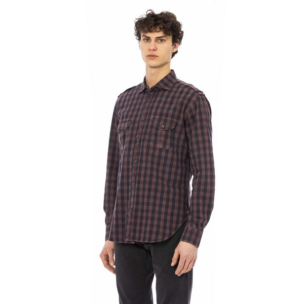 Shirt en coton élégant Bourgogne pour hommes