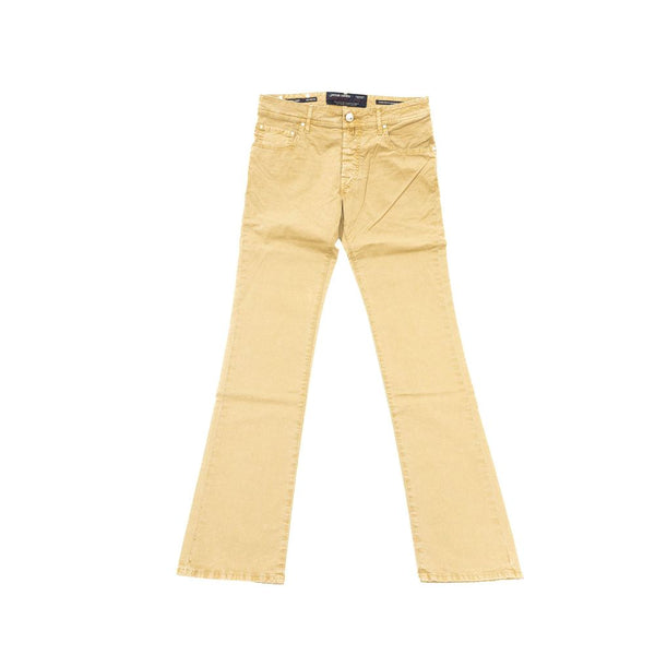 Elegante beige Baumwollmischjeans