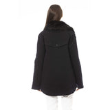 Elegante chaqueta de mezclilla de mezcla de algodón negro