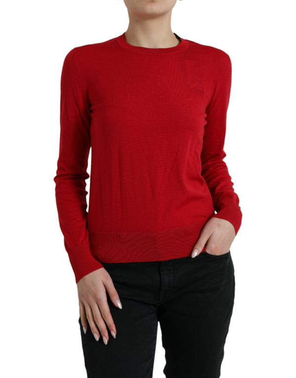 Pull pull en laine rouge rayonnant