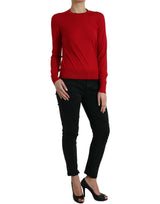 Maglione pullover in lana rossa radiante