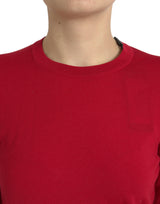 Maglione pullover in lana rossa radiante