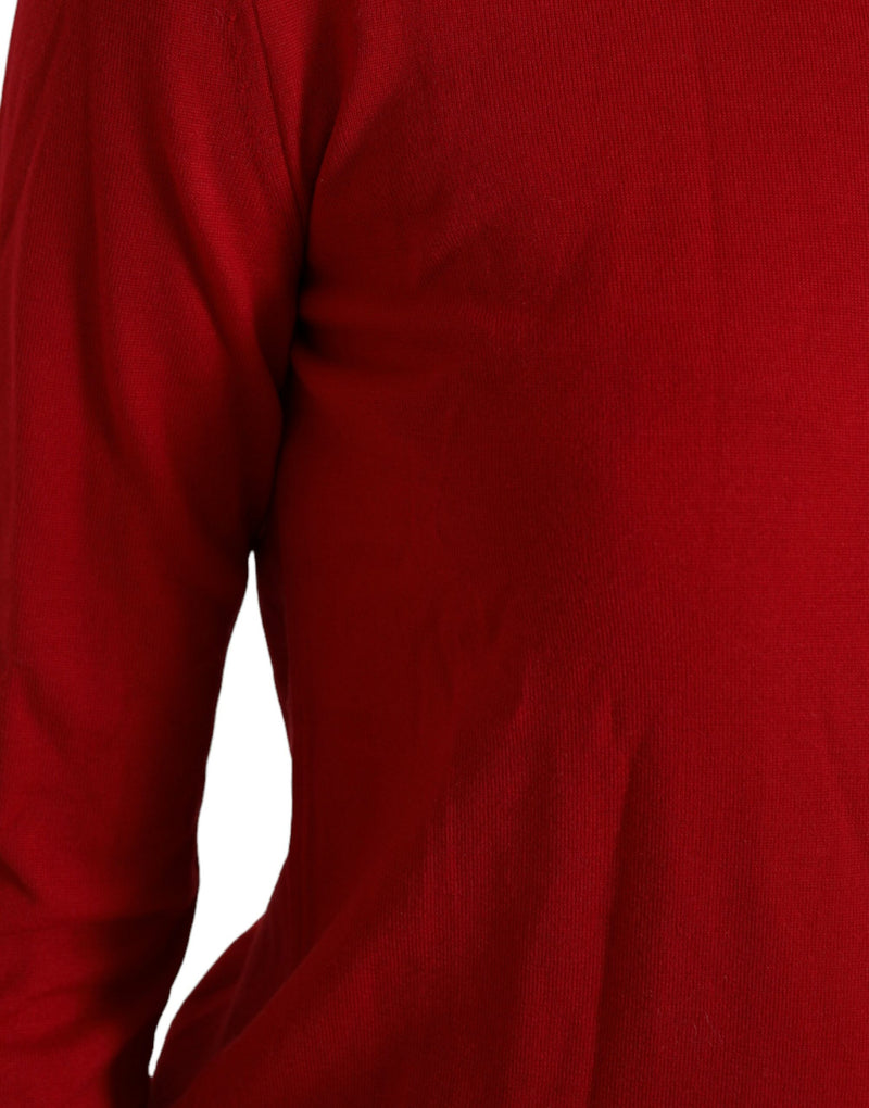 Maglione pullover in lana rossa radiante