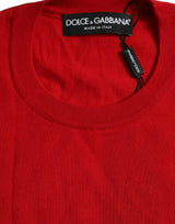 Maglione pullover in lana rossa radiante