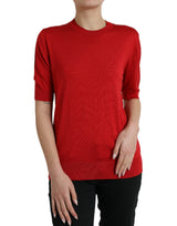 Silk Red Crew Neck