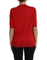 Silk Red Crew Neck