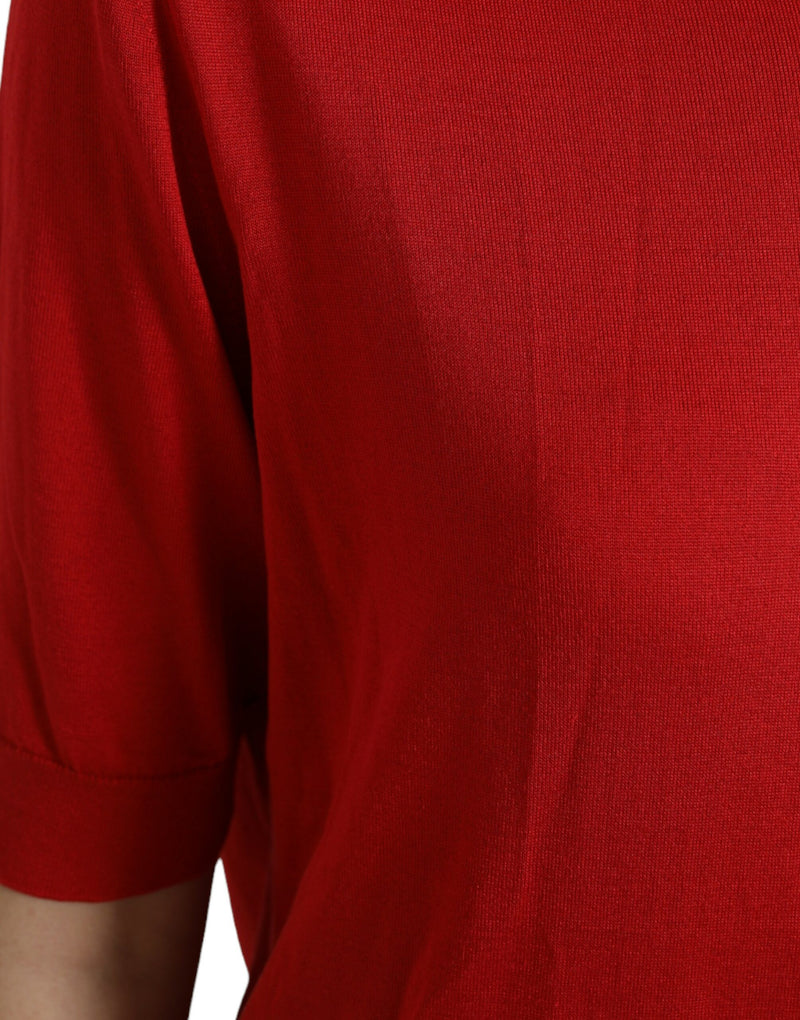 Silk Red Crew Neck