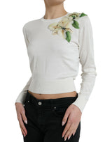 Pull pulvérisateur à l'applique florale en soie