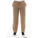 Beige Wool Men Pant