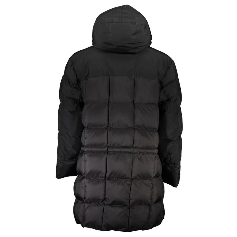 Veste en polyamide noir à capuche élégant