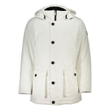 Chic White Osiass Jacket με αφαιρούμενο κουκούλα