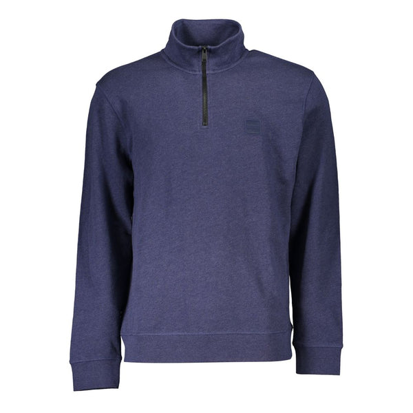 Elegantes halbe Zip -Blue -Bio -Sweatshirt