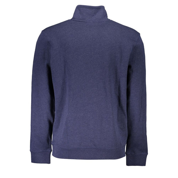 Sudadera orgánica elegante de media zip azul zip