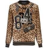 Sudadera con estampado de leopardo adornado