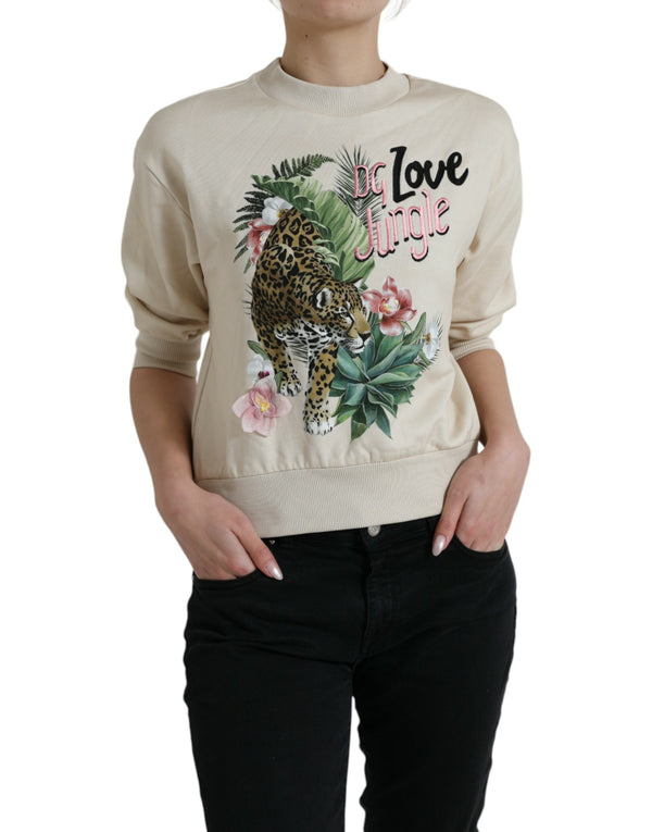 Eleganter Dschungelprint -Crewneck -Pullover