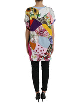 Camicetta patchwork in seta in cotone multicolore