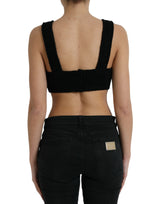 Κομψό μαύρο κασμίρι bustier crop crop