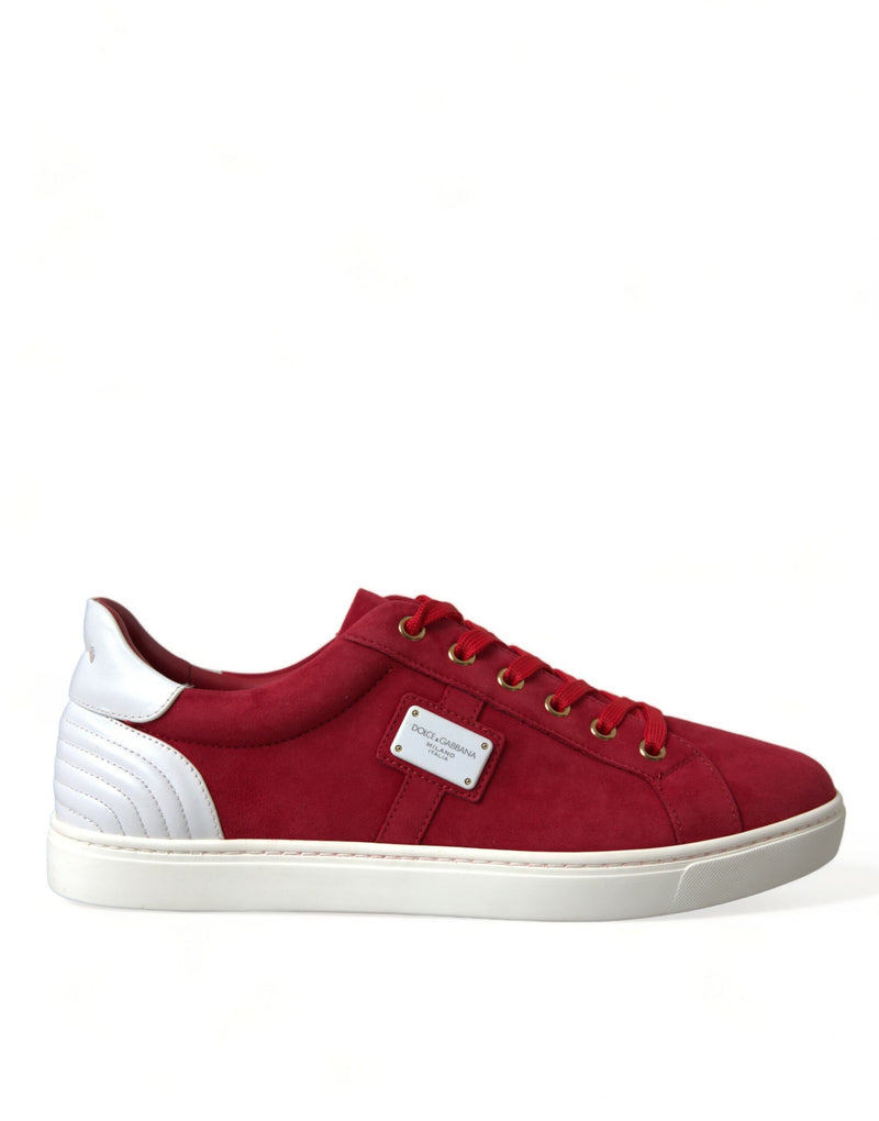 Eleganti sneaker in pelle rossa e bianca