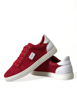 Eleganti sneaker in pelle rossa e bianca