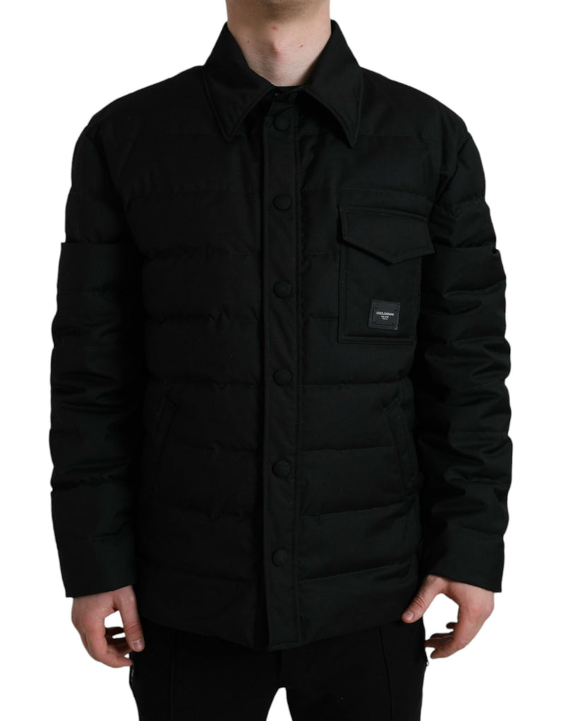 Elegante chaqueta de parka con acolchado negro