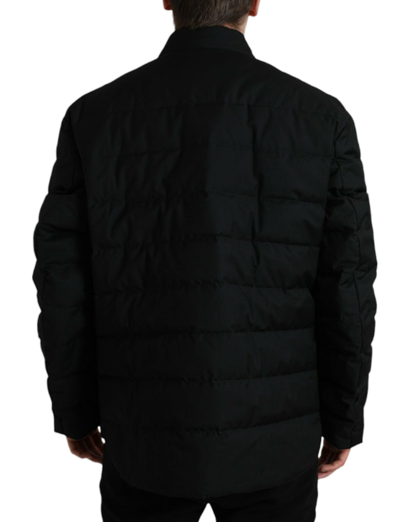 Elegante chaqueta de parka con acolchado negro