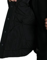 Elegante schwarze gepolsterte Parkjacke