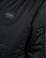 Elegante schwarze Parkjacke mit Kapuzenparka