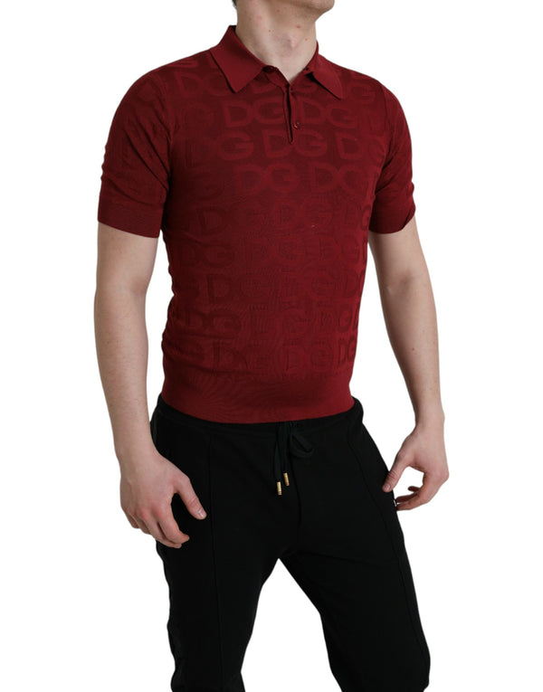 Elegantes Seidenmaroon Polo-T-Shirt