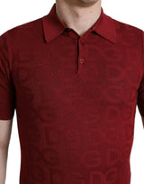 Elegantes Seidenmaroon Polo-T-Shirt