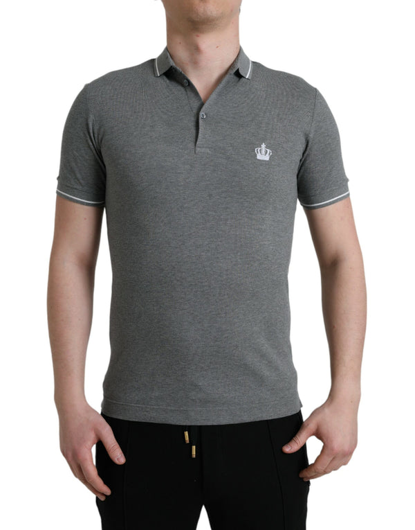 Elegante maglietta di polo in cotone grigio