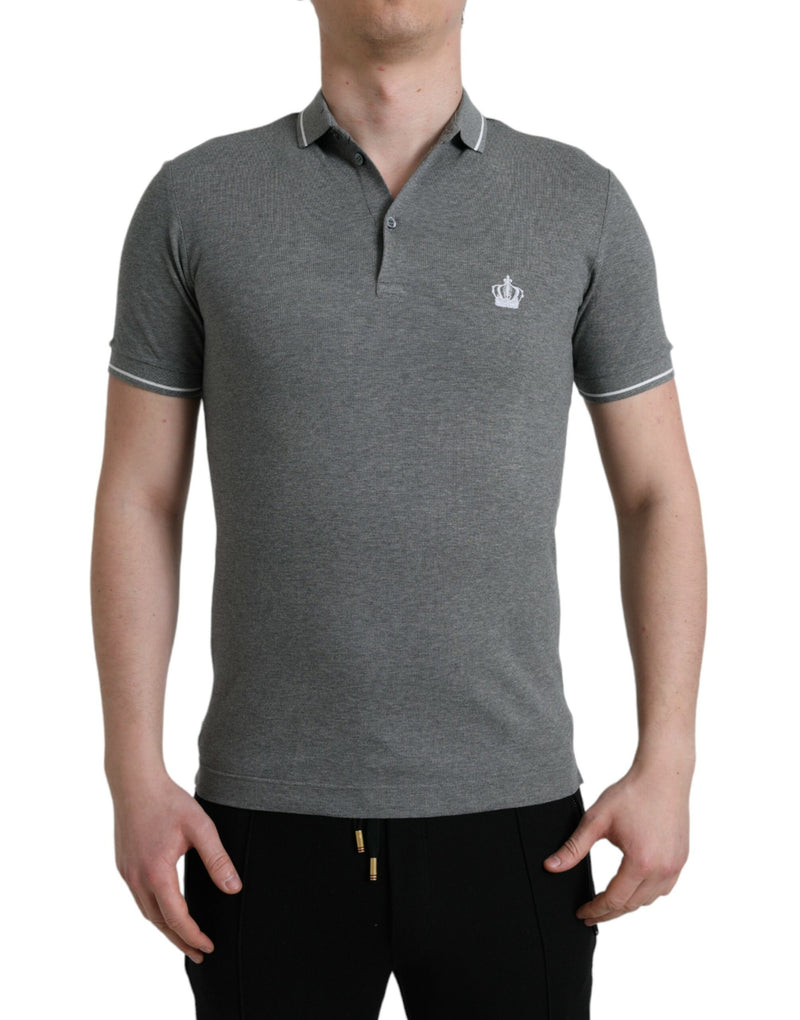 Camiseta de polo de algodón gris elegante