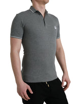 Elegante maglietta di polo in cotone grigio