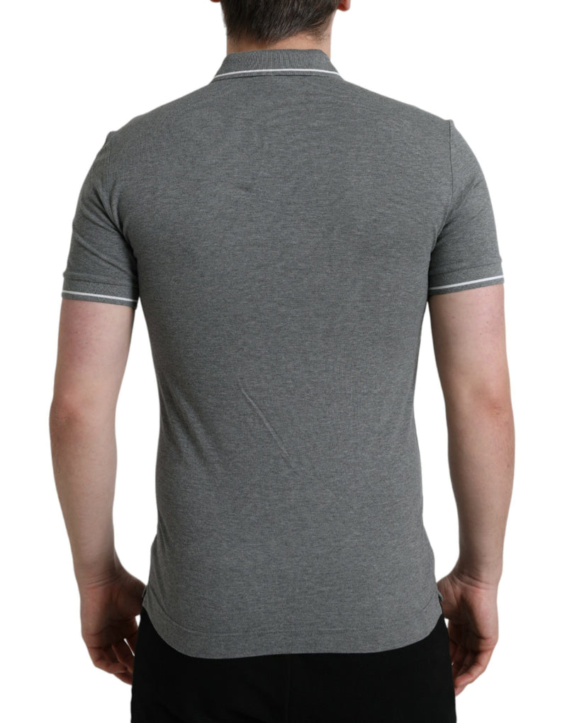 Camiseta de polo de algodón gris elegante