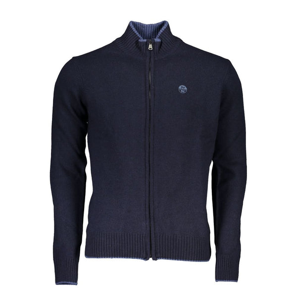 Cardigan zip chic blu a maniche lunghe blu