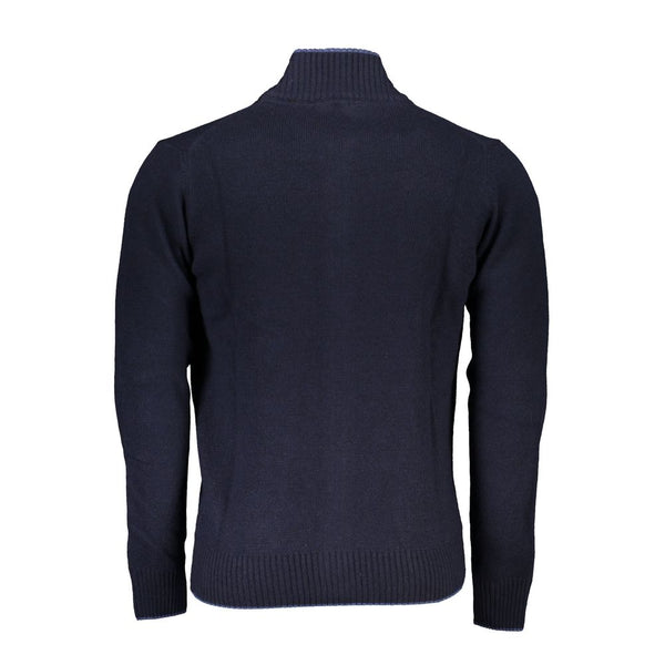 Cardigan zip chic blu a maniche lunghe blu