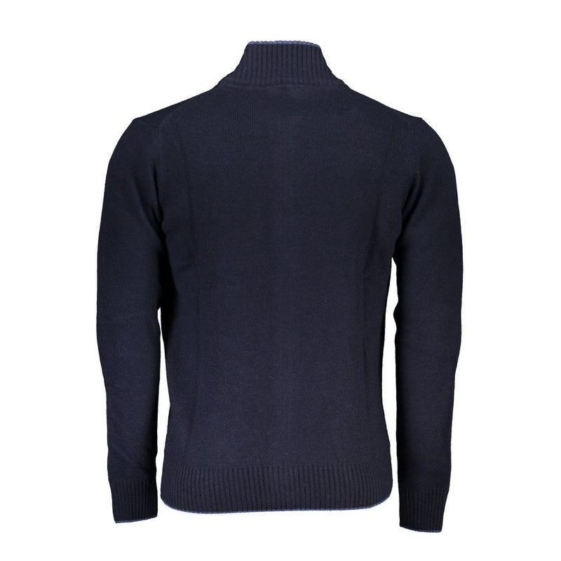 Cardigan zip à manches longues bleues chic