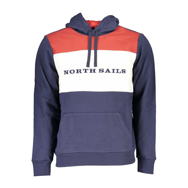 Umweltbewusster blauer Hoodie mit Kontrastdetails