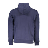 Umweltbewusster blauer Hoodie mit Kontrastdetails