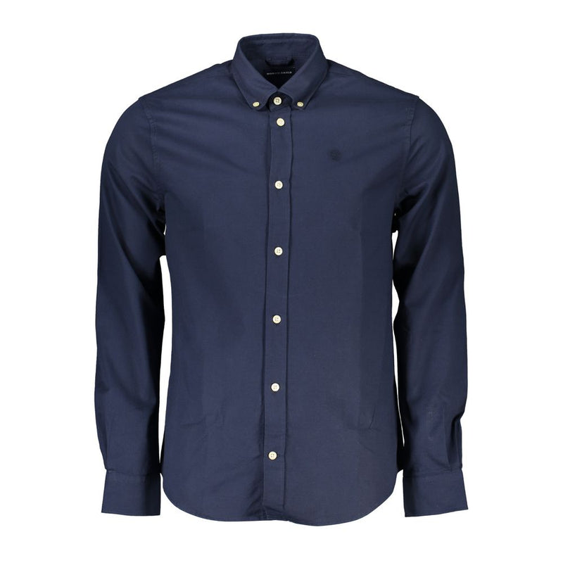 Camicia a maniche lunghe blu normale