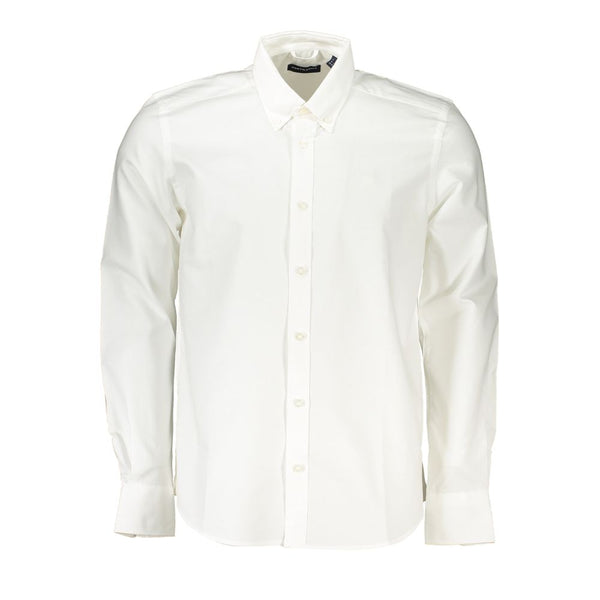 Elegante camisa de manga larga blanca blanca