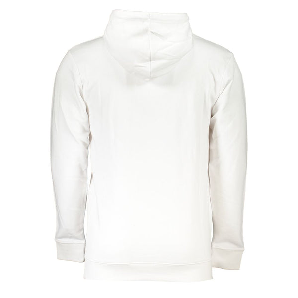 Chic White Kapuzen -Sweatshirt mit exklusivem Druck