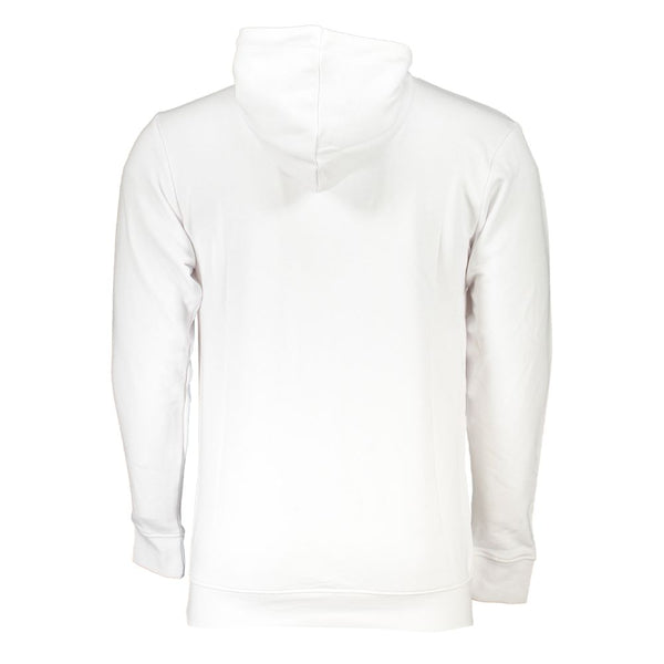 Sudadera blanca con capucha blanca con estampado de logotipo