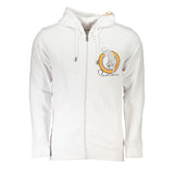 Sleek White Designer Hoodie con detalle con cremallera