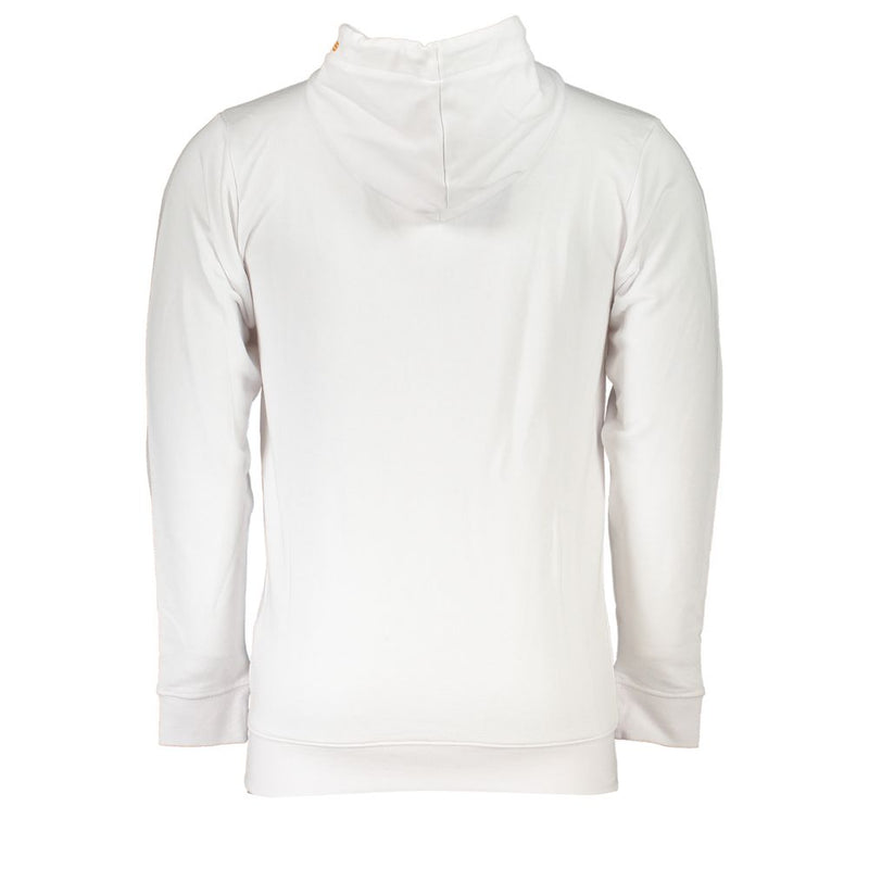 Sleek White Designer Hoodie con detalle con cremallera