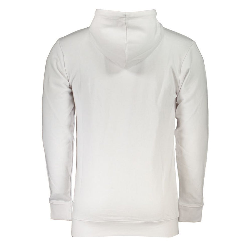 Sweat-shirt de logo brossé blanc avec capuche