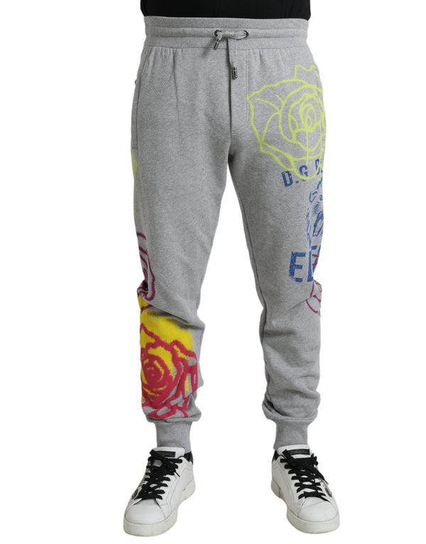 Jogger di cotone magro grigio chic