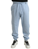 Elegante hellblaue Baumwollmischung Jogger