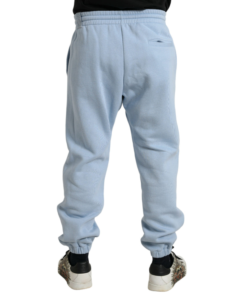 Elegante hellblaue Baumwollmischung Jogger